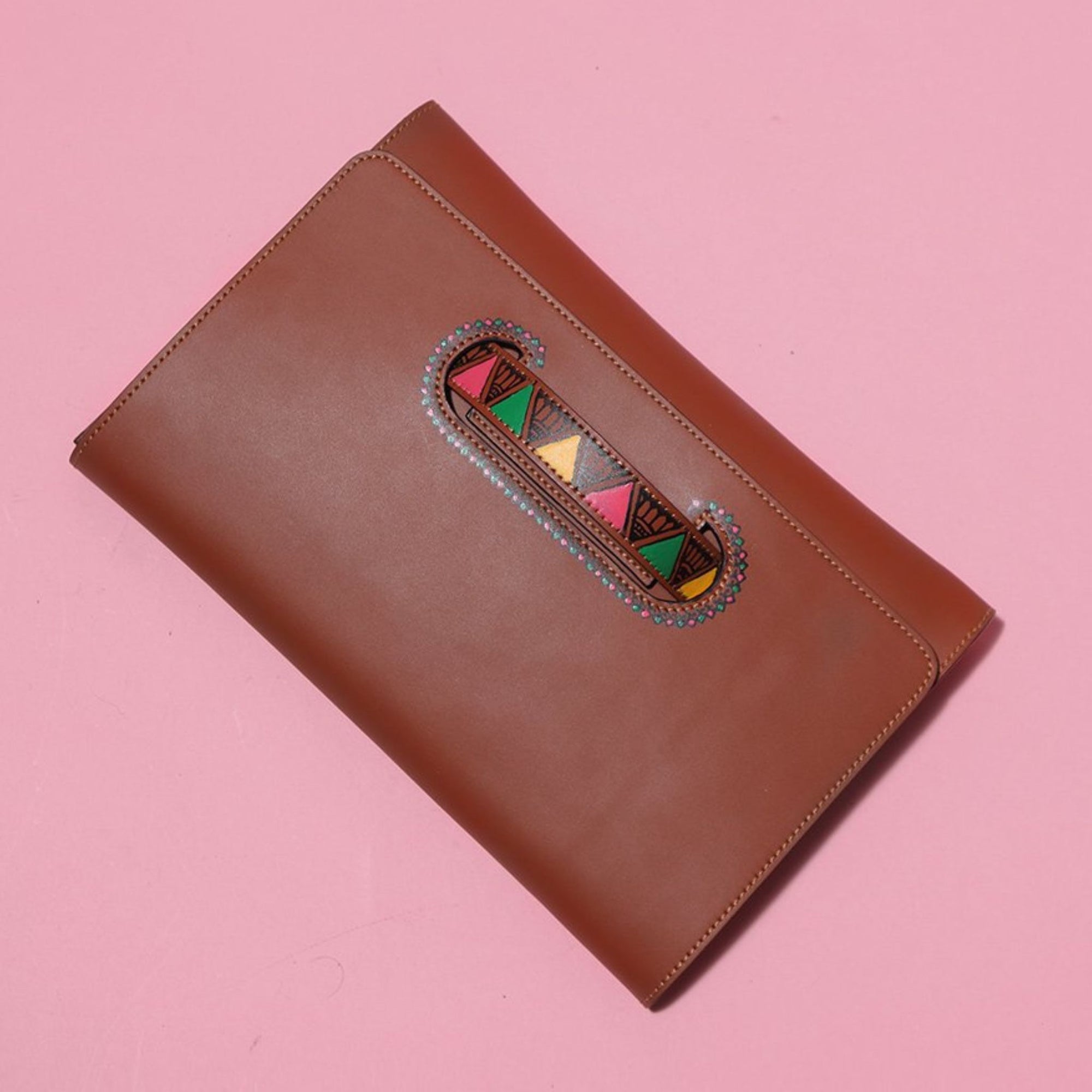 Handheld Envelope Clutch – Tan