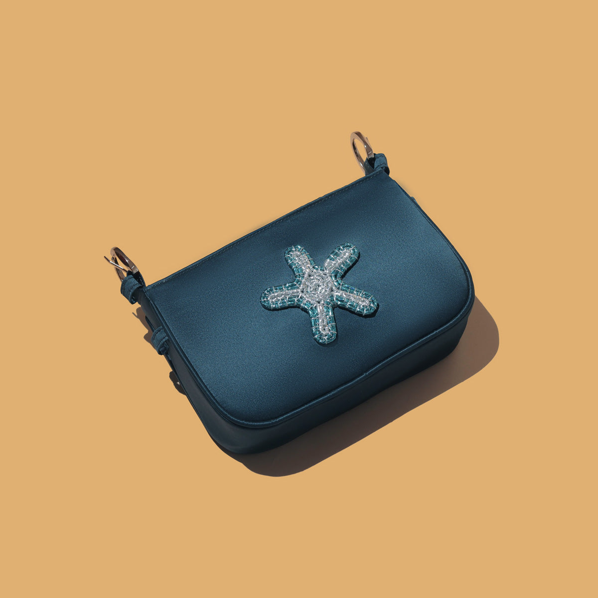 Satin Sling Bag - Teal