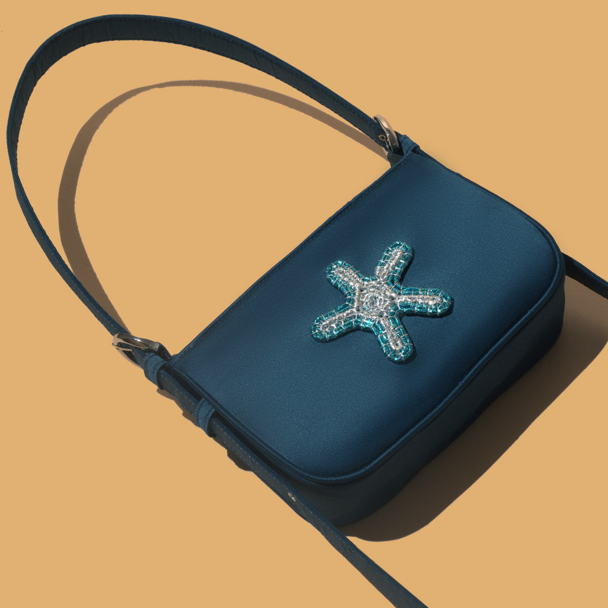Satin Sling Bag - Teal